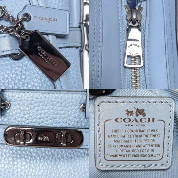 COACH Swagger Mini Blue Shoulder Bag Crossbody - Picture 11 of 15